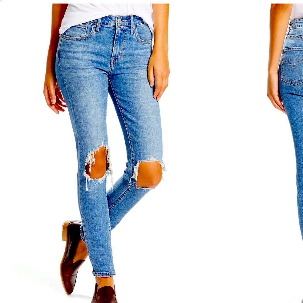 LEVI 721 RIPPED SKINNY JEANS SIZE 25